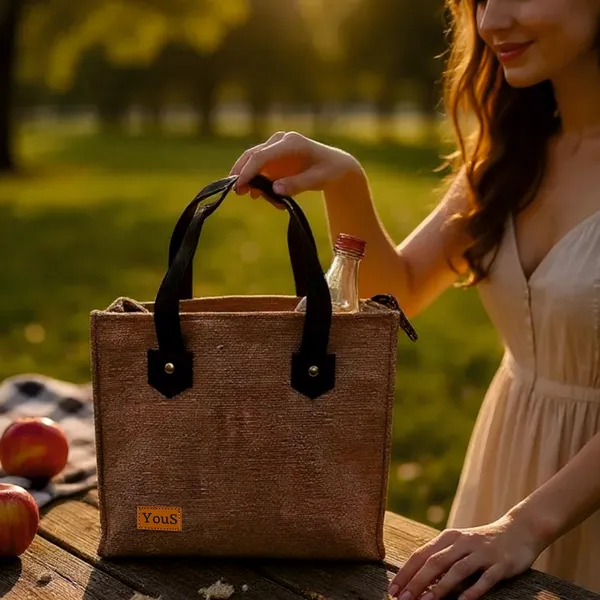 Brown_Polyjute_Zip_Closure_Tiffin_/_Tote_Bag_For_Shopping_Small_size