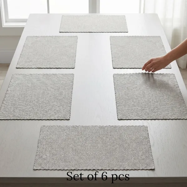 Light_grey_Placemat_Set_Of_6_pcs_Poly_jute_Textured_washable_and_reversible