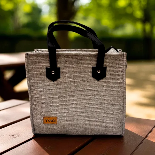 light_Grey_Polyjute_Zip_Closure_Tiffin_/_Tote_Bag_For_Shopping_Small_size