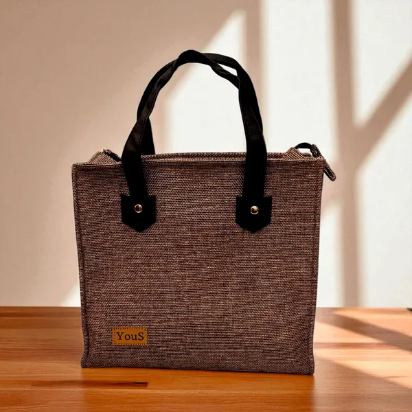 Brown_Polyjute_Zip_Closure_Tiffin_/_Tote_Bag_For_Shopping_Small_size