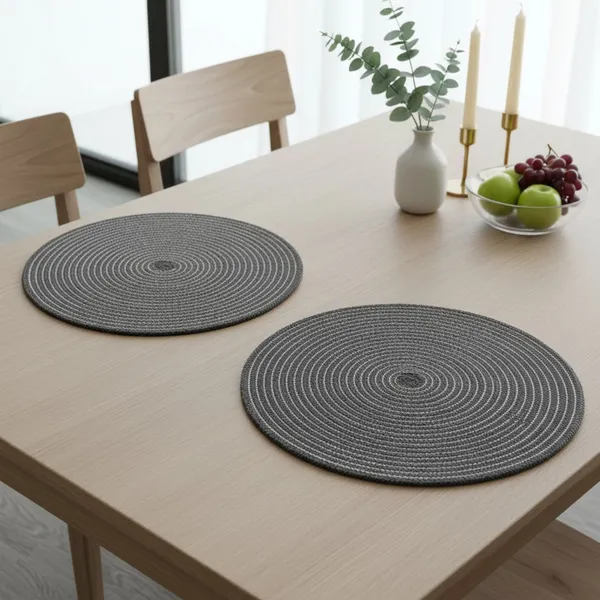 Dark_grey_Polypropylene_braided_Round_Dining_Placemat_Set_Of_2_size:_40_cm