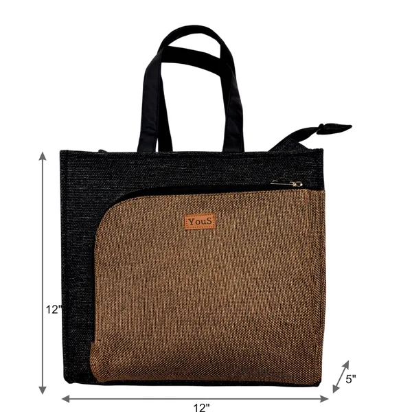 Black_Gold_Polyjute_Lunch_Bag_With_Front_Pocket
