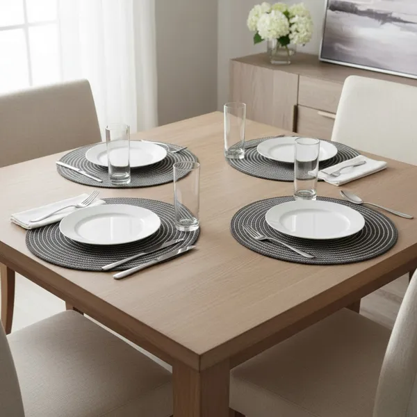 dark_grey_Polypropylene_braided_Round_Dining_Placemat_Set_Of_4_size:_32_cm