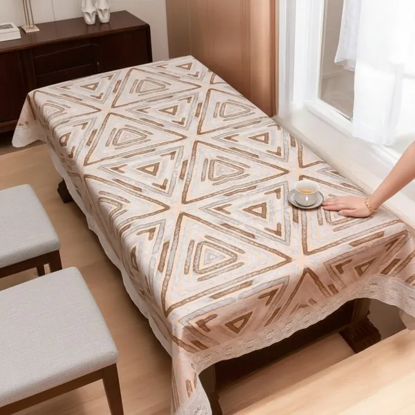 Table_Cover_with_flannel_backing_Pvc_Coated_Geometric_Print_Brown_White