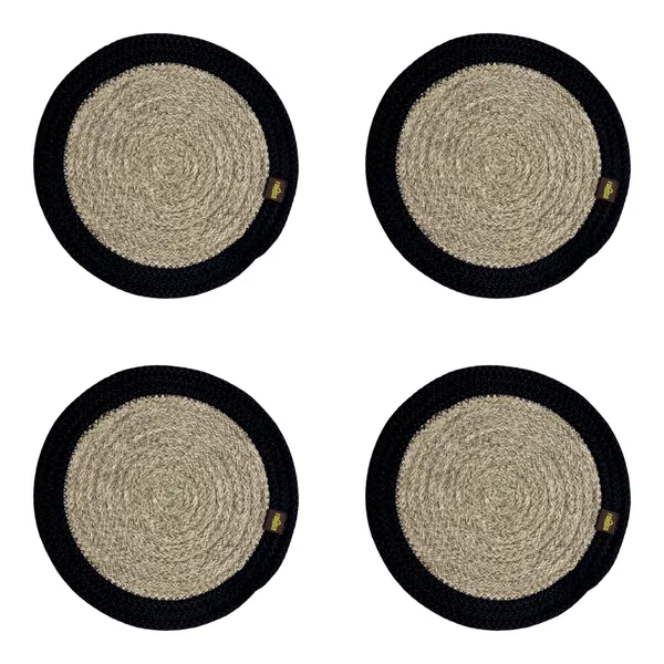 Black_grey_Trivet_set_of_4_pcs_Polypropylene_Round_9_Inch_