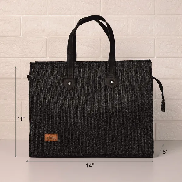 Black_Polyjute_Zip_Closure_Tiffin_/_Tote_Bag_For_Shopping_Medium_size
