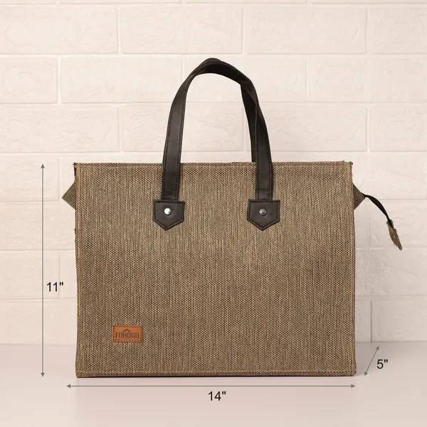 Golden_Brown_Polyjute_Zip_Closure_Tiffin_/_Tote_Bag_For_Shopping_Medium_size