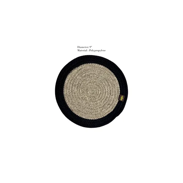 Black_grey_Trivet_set_of_4_pcs_Polypropylene_Round_9_Inch_