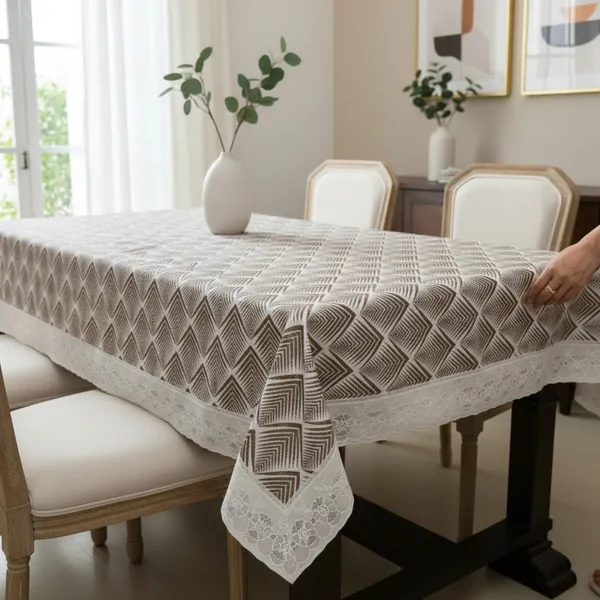 Table_Cover_with_flannel_backing_Pvc_Coated__Geometric_Print_Brown_White