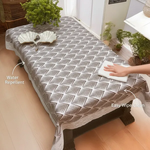 Table_Cover_with_flannel_backing_Pvc_Coated__Geometric_Print_Brown_White