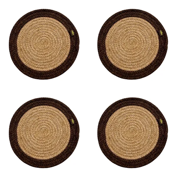 Brown_beige_Trivet_set_of_4_pcs_Polypropylene_Round_9_Inch_