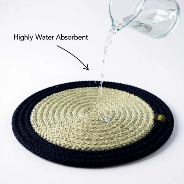 Black_grey_Trivet_set_of_4_pcs_Polypropylene_Round_9_Inch_