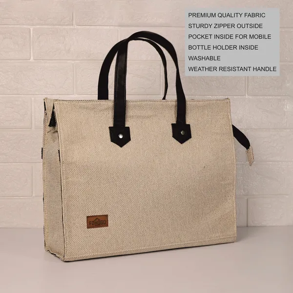 Beige_Polyjute_Zip_Closure_Tiffin_/_Tote_Bag_For_Shopping_Medium_size