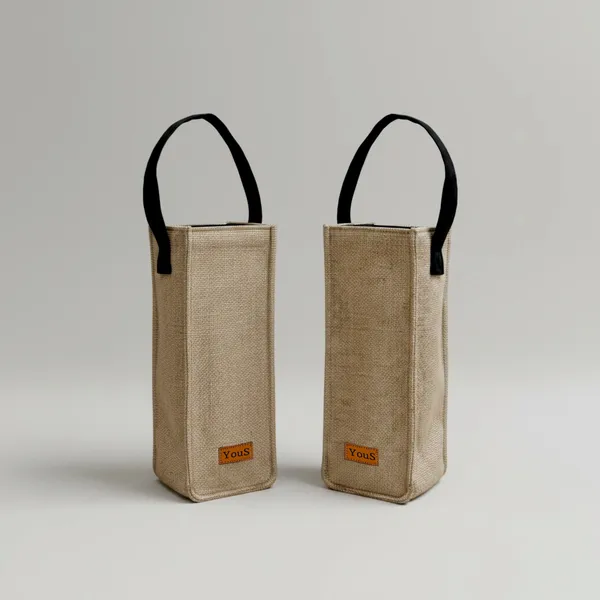 Beige_Polyjute_Wine_Bottle_Bag_Set_Of_2