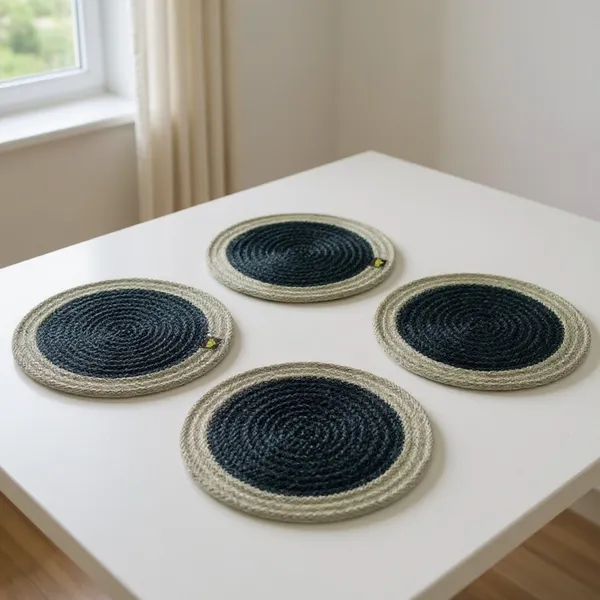 Light_grey_dark_grey_Trivet_set_of_4_pcs_Polypropylene_Round_9_Inch_