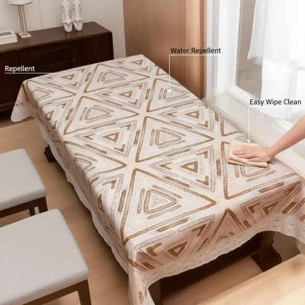 Table_Cover_with_flannel_backing_Pvc_Coated_Geometric_Print_Brown_White
