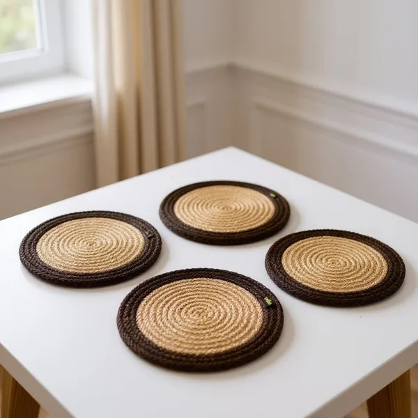Brown_beige_Trivet_set_of_4_pcs_Polypropylene_Round_9_Inch_