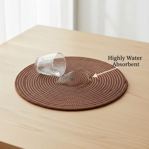 Brown_Polypropylene_braided_Round_Dining_Placemat_Set_Of_4_size:_32_cm