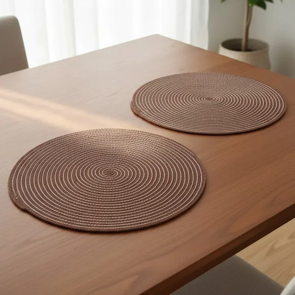 Brown_Polypropylene_braided_Round_Dining_Placemat_Set_Of_2_size:_40_cm