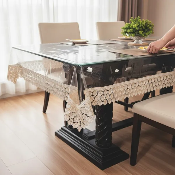 Transparent_Table_Cover_heavy_quality_with_polyester_cream_lace