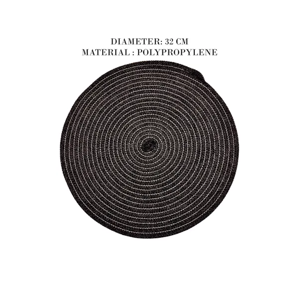 dark_grey_Polypropylene_braided_Round_Dining_Placemat_Set_Of_4_size:_32_cm