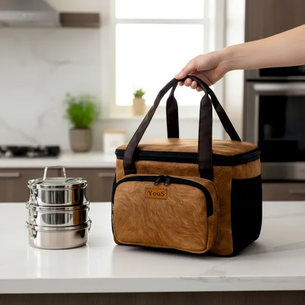 Golden_Brown_Polyester_Insulated_Lunch_Bag_with_front_pocket