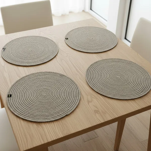 light_grey_Polypropylene_braided_Round_Dining_Placemat_Set_Of_4_size:_32_cm