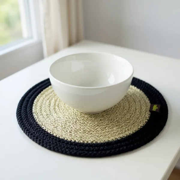 Black_grey_Trivet_set_of_4_pcs_Polypropylene_Round_9_Inch_