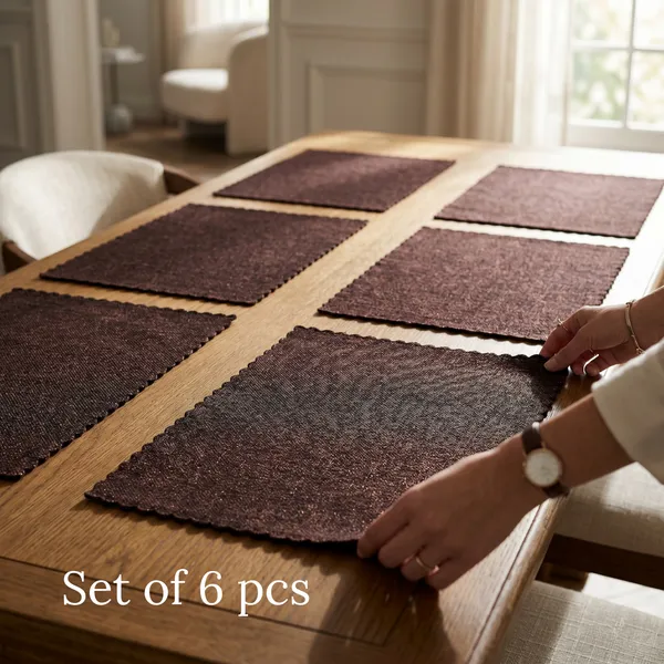 Brown_Placemat_Set_Of_6_pcs_Poly_jute_Textured_washable_and_reversible