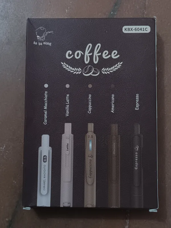 Coffee_Theme_Gel_Pen_Set_(5_Pcs)_-_0.5mm