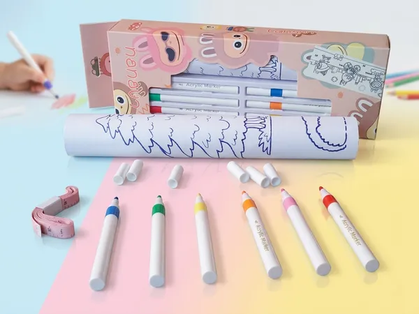 DIY_Creative_Coloring_Roll_&_Acrylic_Marker_Art_Set_for_Kids