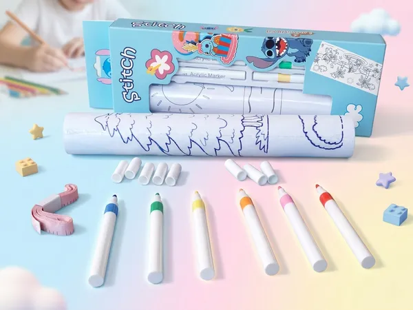 DIY_Creative_Coloring_Roll_&_Acrylic_Marker_Art_Set_for_Kids