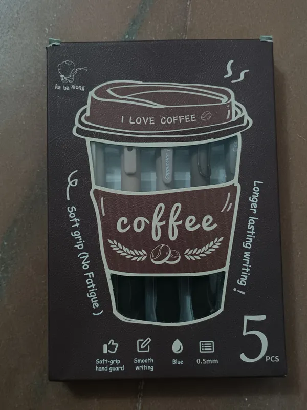 Coffee_Theme_Gel_Pen_Set_(5_Pcs)_-_0.5mm