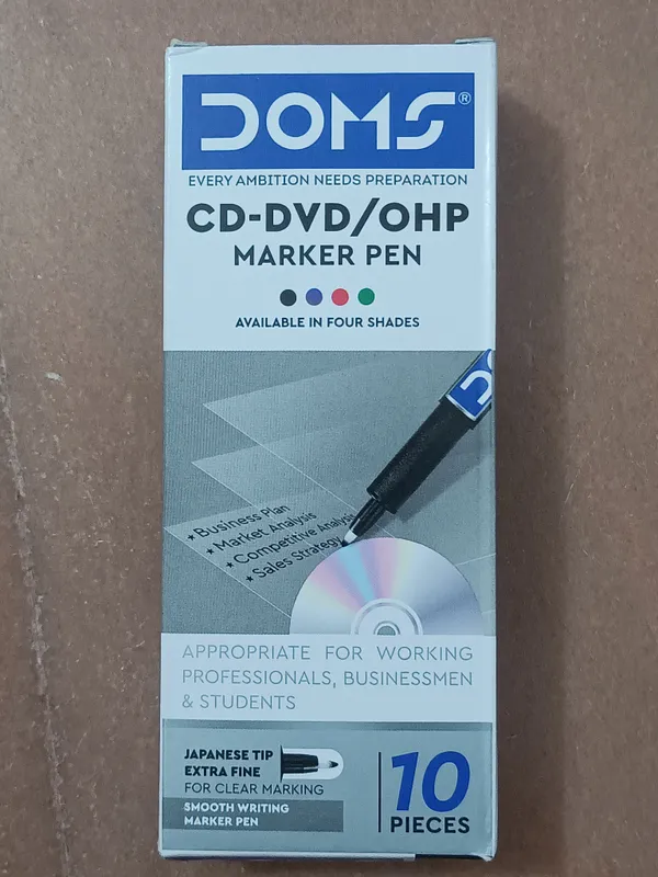 DOMS_CD-DVD/OHP_Marker_Pen_Blue_-_Pack_of_10
