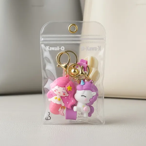 Kawaii-Q_Pink_Mermaid_&_Purple_Unicorn_Keychain_Set