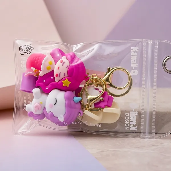 Kawaii-Q_Pink_Mermaid_&_Purple_Unicorn_Keychain_Set