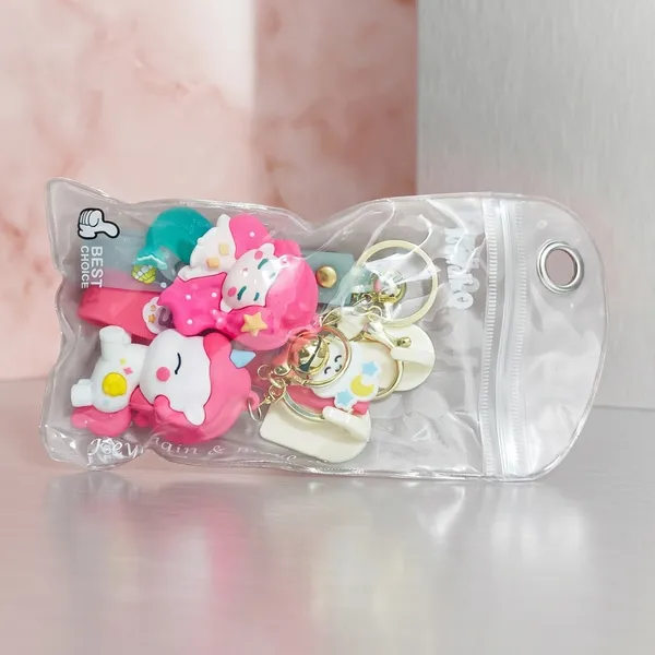 Kawaii-Q_Pink_Mermaid_&_Pink_Unicorn_Keychain_Set