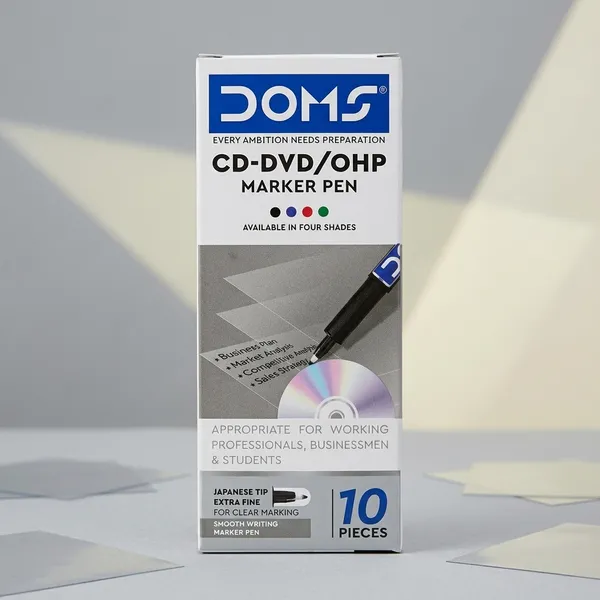 DOMS_CD-DVD/OHP_Marker_Pen_Blue_-_Pack_of_10