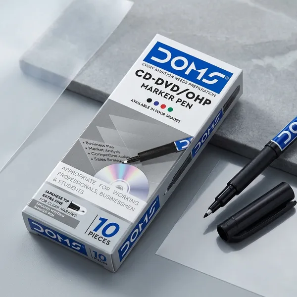 DOMS_CD-DVD/OHP_Marker_Pen_Blue_-_Pack_of_10