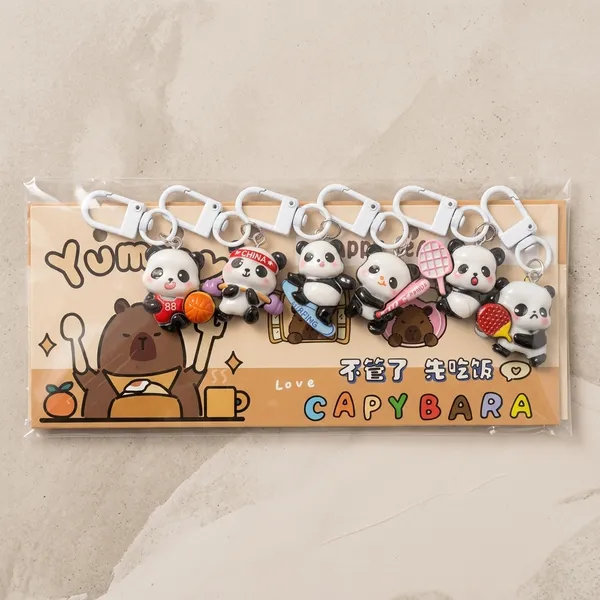 Sports-Theme_Panda_Keychains_Set