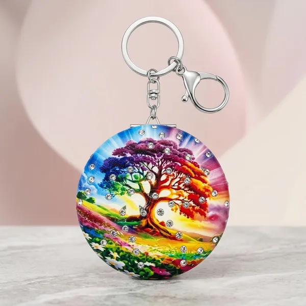 Designer_Round_Mirror_Keychain_with_Rhinestones