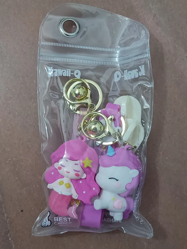 Kawaii-Q_Pink_Mermaid_&_Purple_Unicorn_Keychain_Set