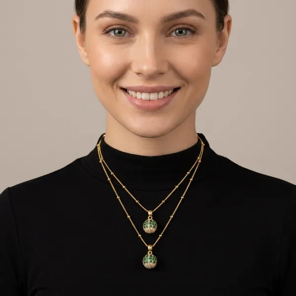 Trending_Premium_Quality_New_Green_Ball_Chain_Necklace_For_Women_Pack_Of_2