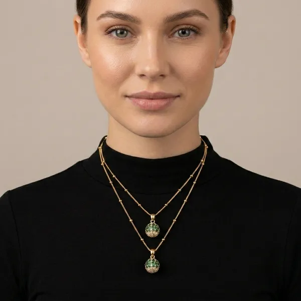 Trending_Premium_Quality_New_Green_Ball_Chain_Necklace_For_Women_Pack_Of_2