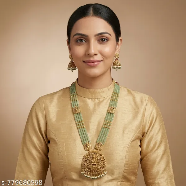Trending_New_Premium_Quality_Long_Light_Green_Haram_With_Earrings