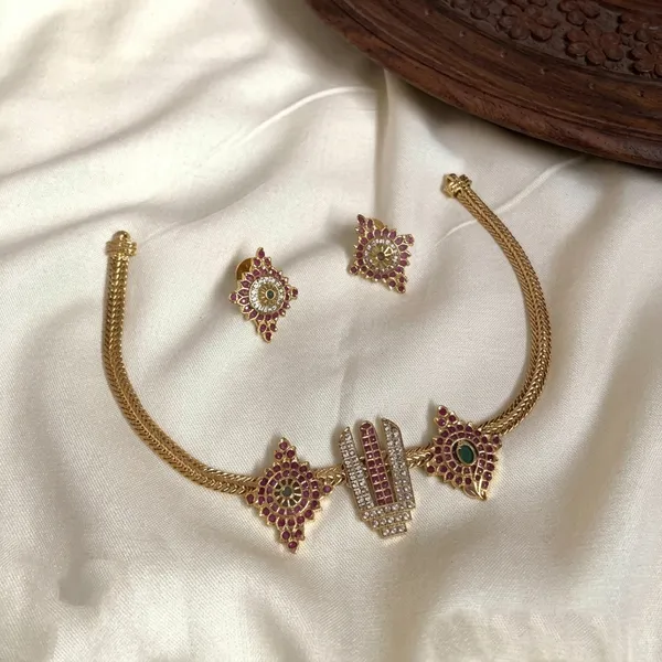 Trending_Premium_Quality_Tirumala_Srinivasa_Choker_With_Earrings