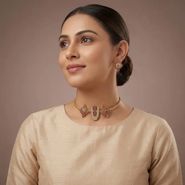 Trending_Premium_Quality_Tirumala_Srinivasa_Choker_With_Earrings