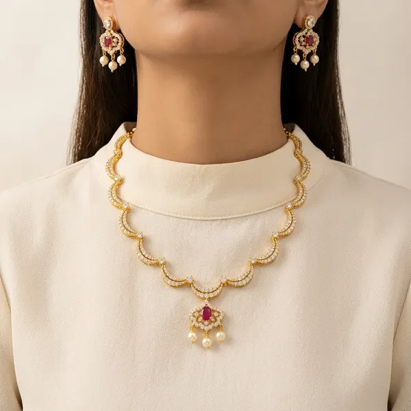 Trending_New_Premium_Quality_Ad_Stone_Necklace_With_Earrings