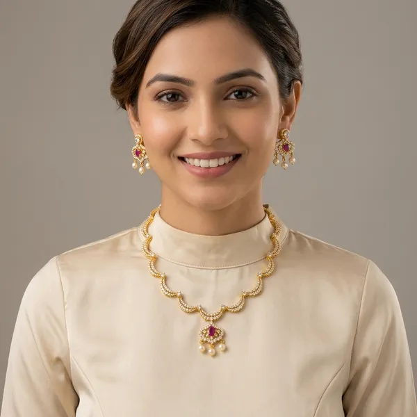 Trending_New_Premium_Quality_Ad_Stone_Necklace_With_Earrings