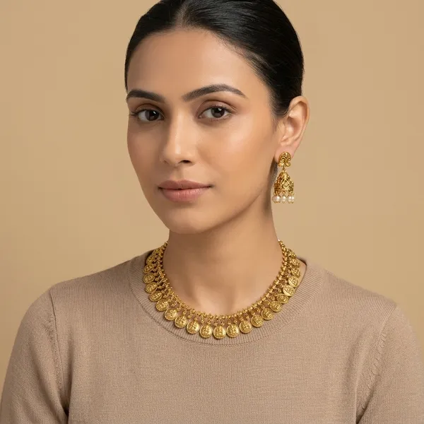 Trending_New_Premium_Quality_Coin_Choker_Set_With_Earrings